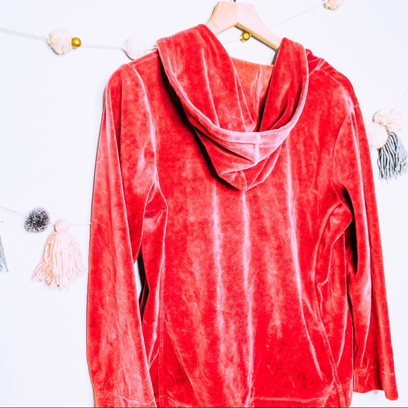 VINTAGE y2k preppy maroon velour sweatshirt zip up hoodie - Picture 2 of 11